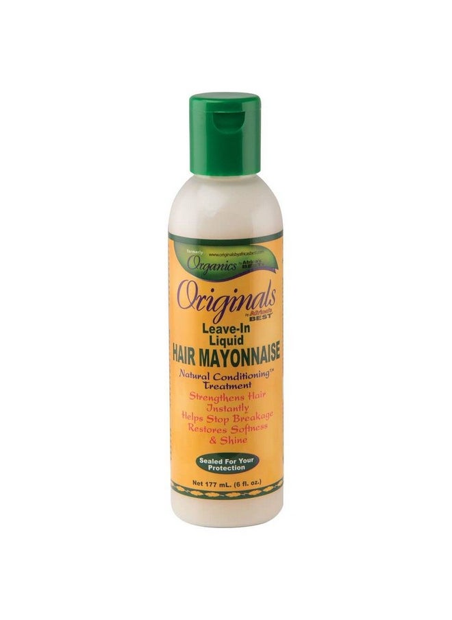 Originals by Africa's Best Leave In Liquid Hair Mayonnaise, Leave-In Conditioner, Repairs, Rebuilds, and Revitalizes Hair, Excellent For All Hair Types, 6 oz