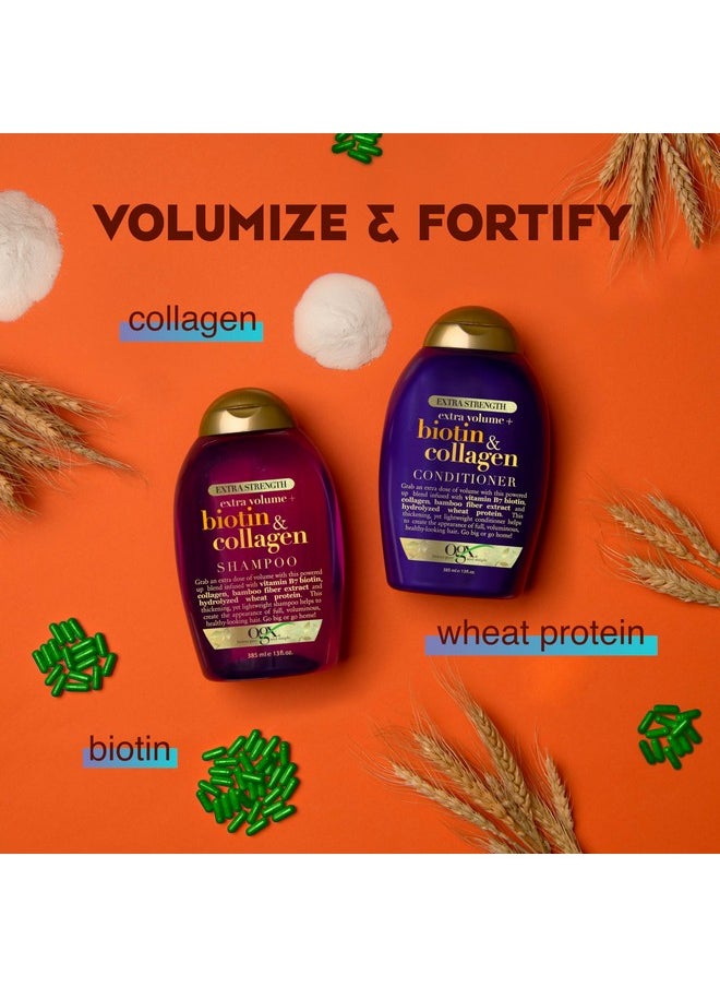OGX Extra Strength Biotin and Collagen Conditioner, 13 fl oz, Sulfate-Free, Thicker, Fuller Hair