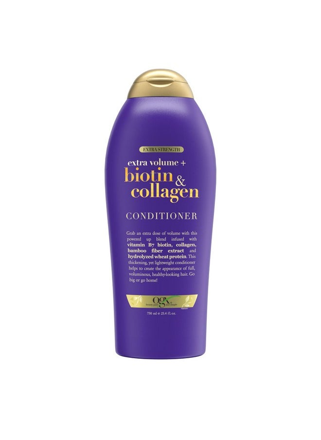 OGX Biotin & Collagen Extra Strength Volumizing Conditioner for Thicker, Fuller Hair, 25.4 fl oz