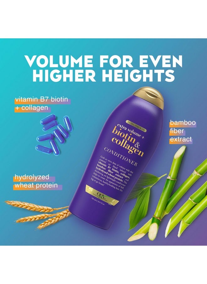 OGX Biotin & Collagen Extra Strength Volumizing Conditioner for Thicker, Fuller Hair, 25.4 fl oz