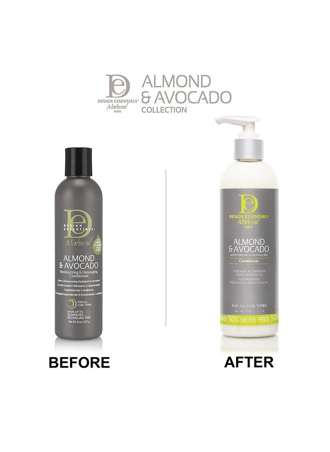 Design Essentials Natural Almond & Avocado Moisturizing & Detangling Conditioner, 12 Ounce