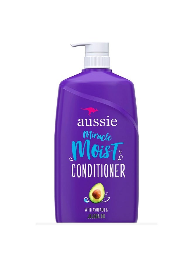 Aussie Miracle Moist with Avocado & Jojoba Oil, Paraben Free Conditioner, 26.2 fl oz