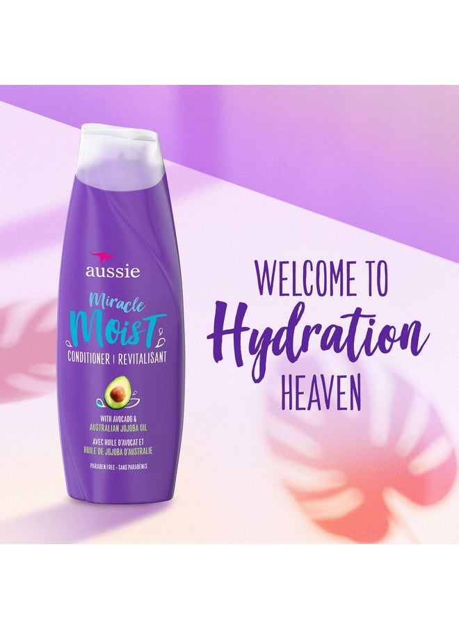 Aussie Miracle Moist with Avocado & Jojoba Oil, Paraben Free Conditioner, 26.2 fl oz