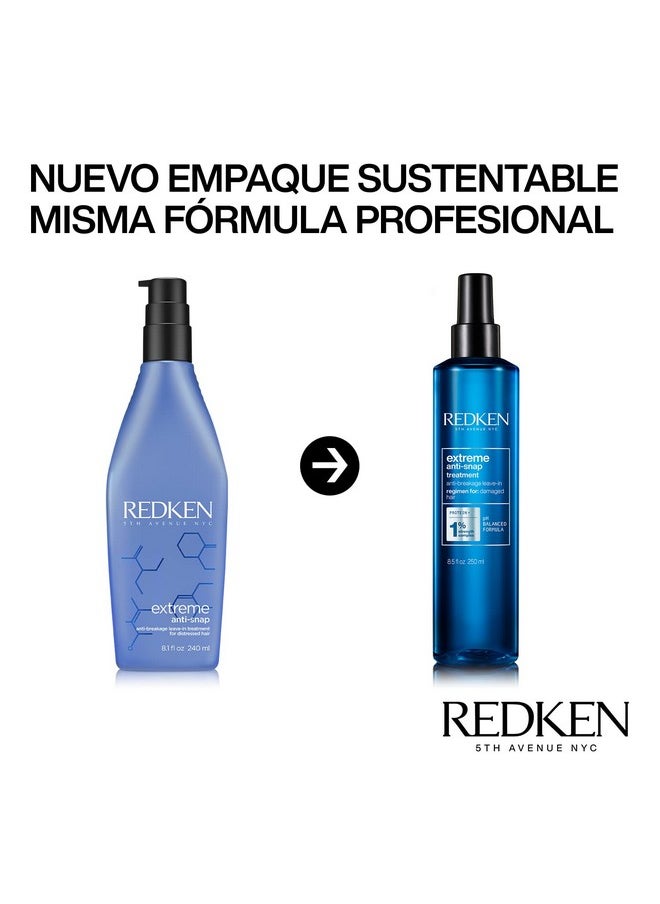 Redken Extreme Anti-Snap Anti-Breakage Leave-In Treatment | for Distressed Hair | Fortifies & Helps Reduce Breakage | Infused with Proteins | 8.5 Fl. Oz.