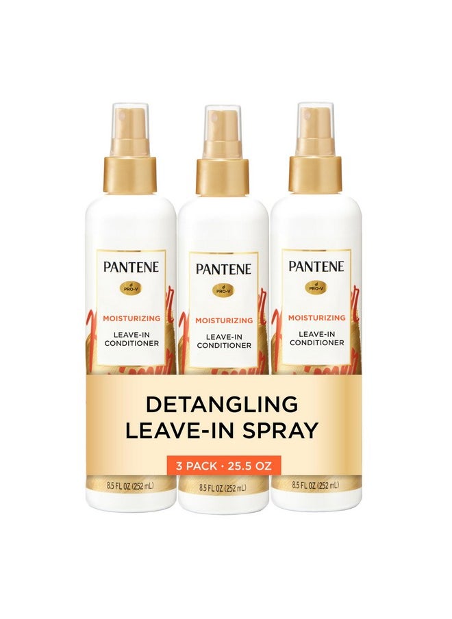 Pantene Conditioning Detangler Spray, Pro-V Repair & Protect, Nutrient Boost for Damaged Hair, Antioxidant Enriched, Leave-In Conditioner, Smooth & Shine, Sulfate-Free, 8.5 Fl Oz, 3 Pack