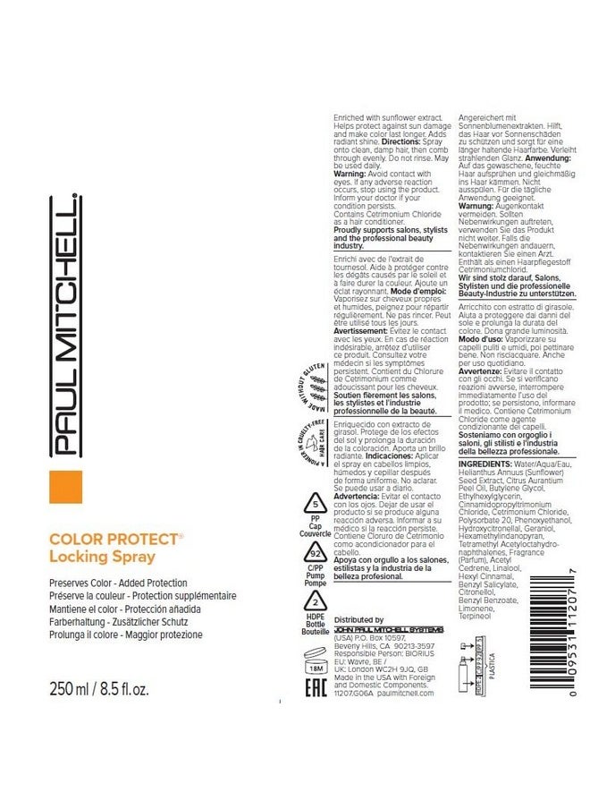 Paul Mitchell Color Protect Locking Spray, Intense Repair, For Color-Treated Hair, 8.5 fl. oz.