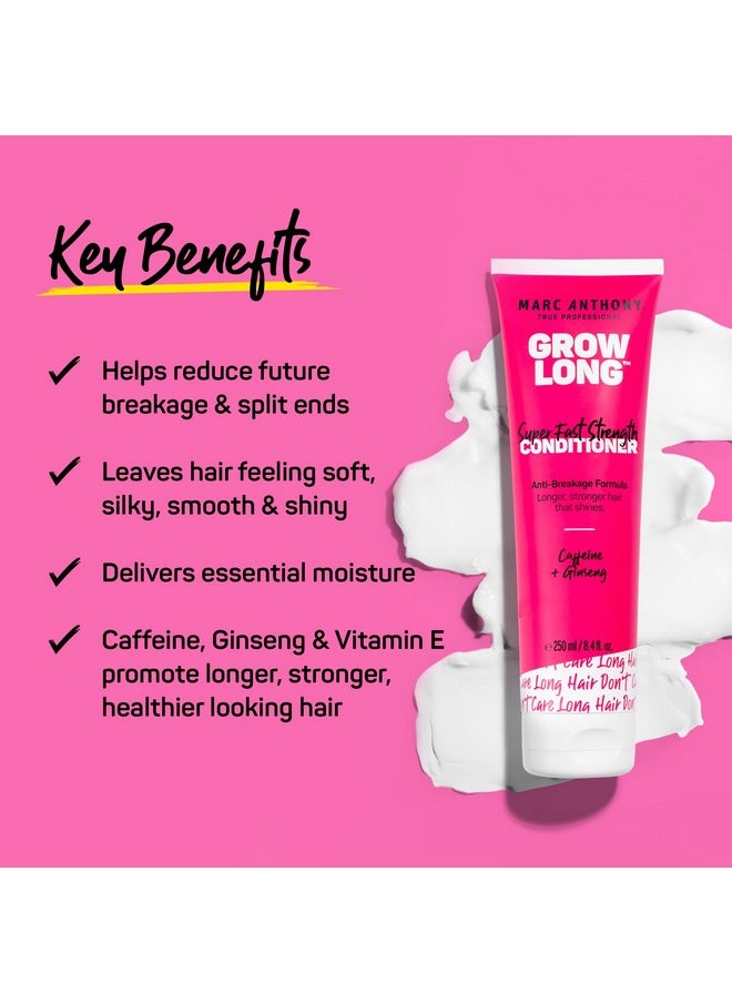 Marc Anthony Strengthening Conditioner, Grow Long - Anti-Frizz, Anti-Breakage & Nourishing Formula For Split Ends, & Hair Growth - Biotin, Vitamin E, Caffeine & Ginseng for Dry & Damaged Hair