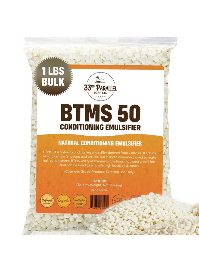 33rd PARALLEL | BTMS 50 (1 LBS / 16 Oz) Conditioning Emulsifier | 100% Natural Plant Derived | Behentrimonium Methosulfate Cetearyl Alcohol Emulsifying Conditioner | Product of USA (1 POUND)