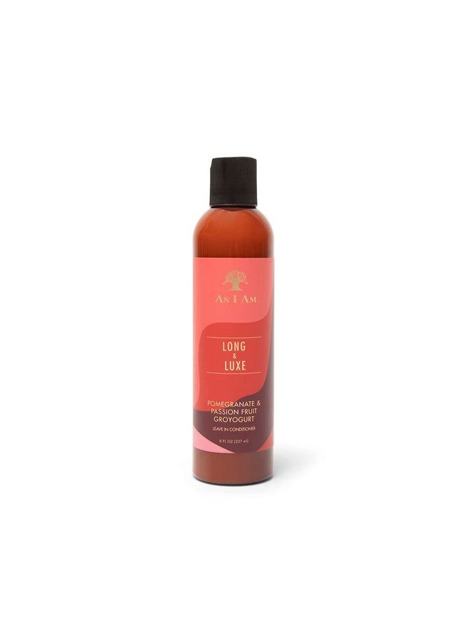 As I Am Long and Luxe GroYogurt Leave-In Conditioner - 8 Ounce - with Yogurt, Pomegranate, & Passion Fruit - Moisturizes & Hydrates Curls