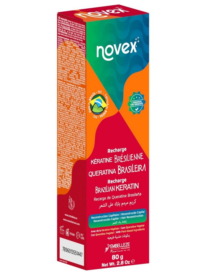 Novex Keratin Recharge Leave In Conditioner, Reconstructive Keratin, Frizz Control and Damage Repair, 2.8 Oz