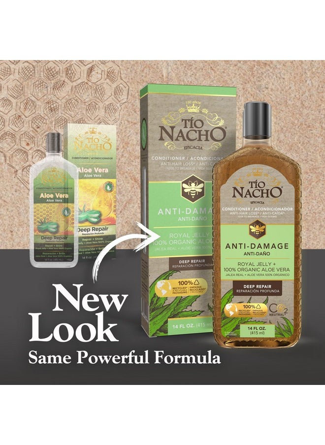 Tio Nacho Aloe Vera Deep Repair Conditioner: 100% Organic Aloe Vera and Royal Jelly, Repairs and Protects Hair, Vegetable Keratin for Softness and Shine, Paraben and Salt-Free - 14 Oz