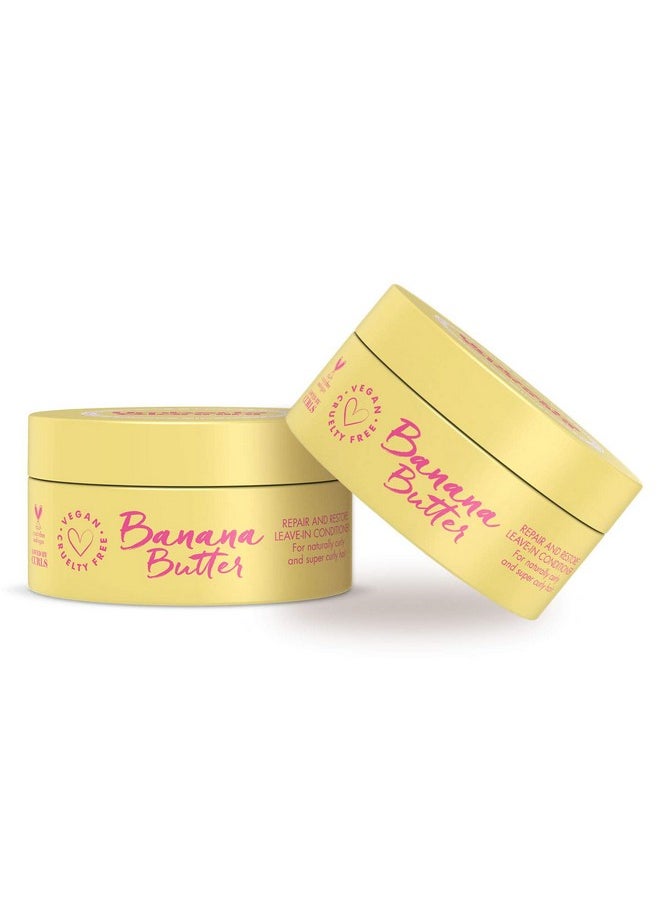 Umberto Giannini Banana Butter Leave-In Conditioner, Vegan, Cruelty Free & Silicone Free Leave-In Conditioner for Curly or Wavy Hair, 2 Pack