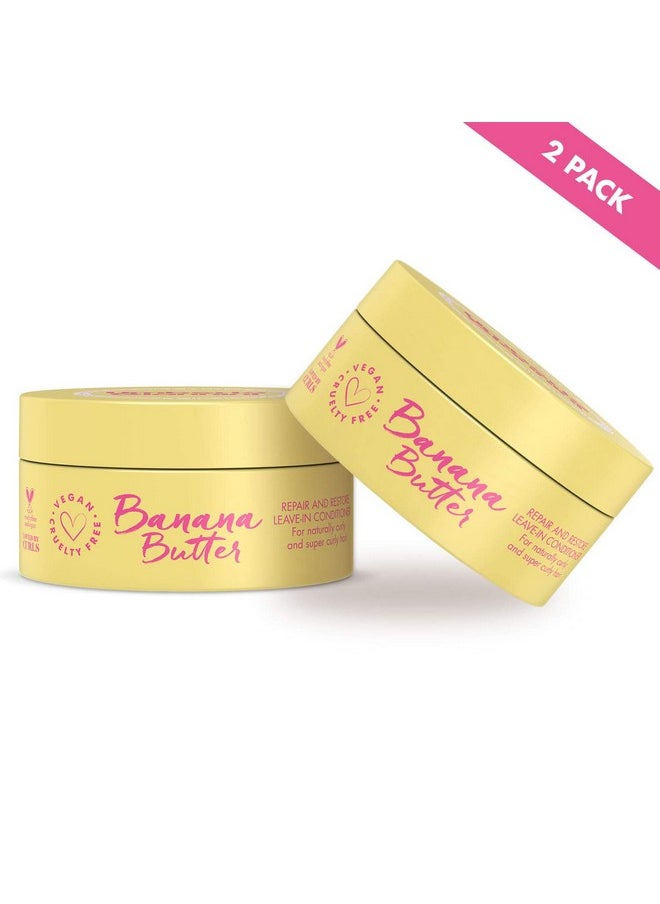 Umberto Giannini Banana Butter Leave-In Conditioner, Vegan, Cruelty Free & Silicone Free Leave-In Conditioner for Curly or Wavy Hair, 2 Pack