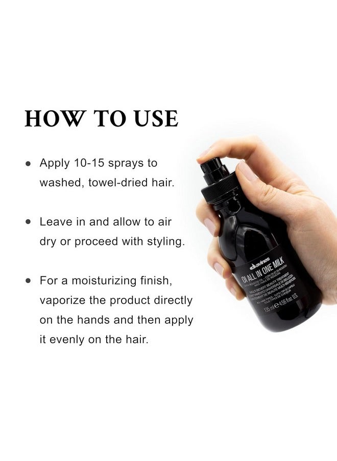 Davines OI All in One Milk | Hair Milk Spray | Powerful Hair Detangler + Heat Protection | Smoothes Frizzy Hair | 4.56 Fl Oz