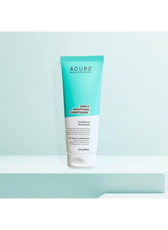 Acure Simply Smoothing Conditioner - & Marula Oil | 100% Vegan | Performance Driven Hair Care | Smooths & Reduces Frizz | White/Blue, Coconut Water, 8 Fl.Oz