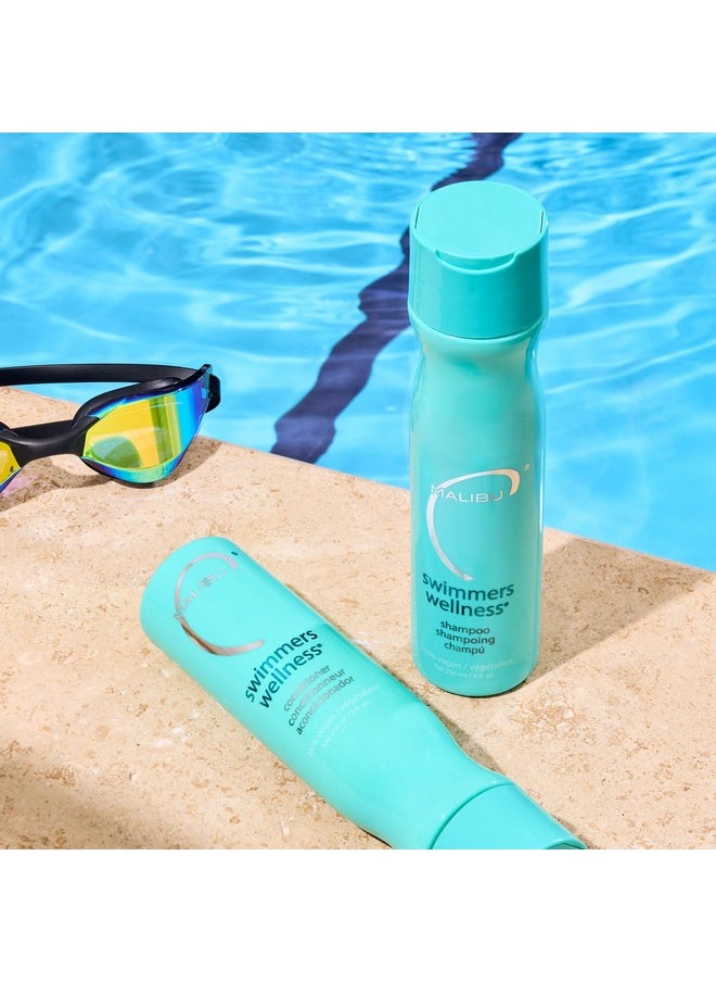 Malibu C Swimmers Wellness Conditioner - Moisturizing Conditioner for Swimmers to Combat Dry, Brittle Hair - Restores Texture Affected by Pool Elements - Sulfate Free Hair Care (9 oz)