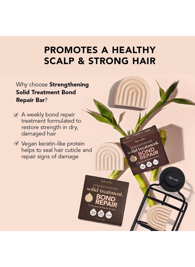 Kitsch Bond Repair Hair Mask - Strengthening Solid Treatment to Restore & Replenish | For Dry & Damaged Hair | Made in US | All Natural | Vegan | Great for All Hair Types | Zero Waste, 2.7oz