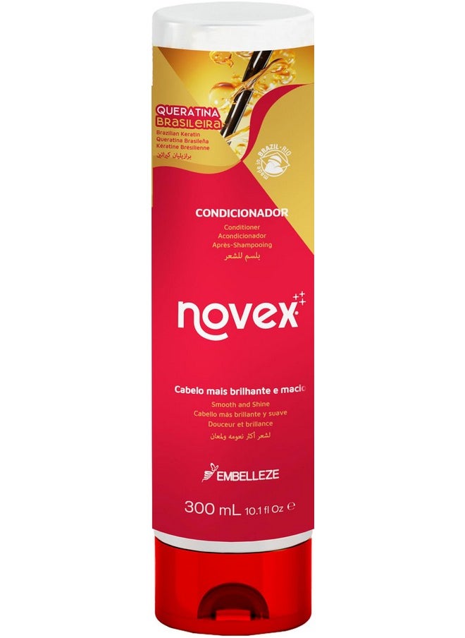 Novex Brazilian Keratin Conditioner, 10.14 oz. - Reconstructive Keratin, Frizz control & Damage Repair