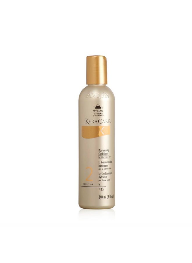 KeraCare Moisturizing Conditioner for Color Treated Hair 8 oz - Patented Fiber Strengthening Complex - Minimizes Color Fading - Protects Hair from Thermal & UV Damage