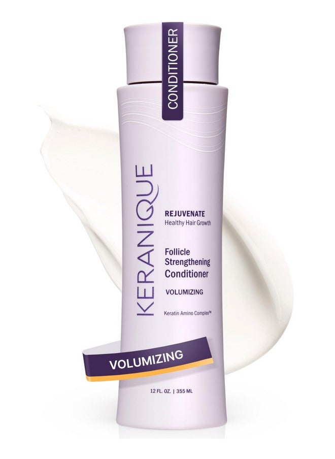 Keranique Volumizing Conditioner for Women - Best for Fine, Thin, & Brittle Hair - Sulfate-Free, Good for Color Treated Hair - Nourishing Volume Thickening Conditioner with Keratin for Thinning Hair