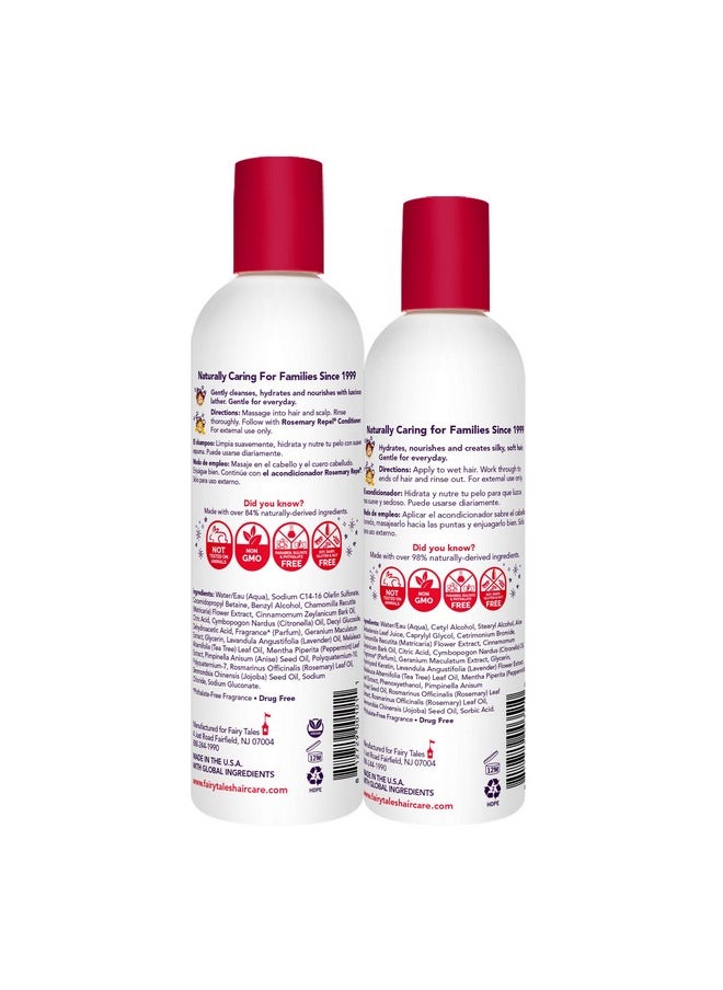 Fairy Tales Rosemary Repel Shampoo, 12 fl oz. and Conditioner, 8 fl oz. Duo Kids Like the Smell, Lice Do Not