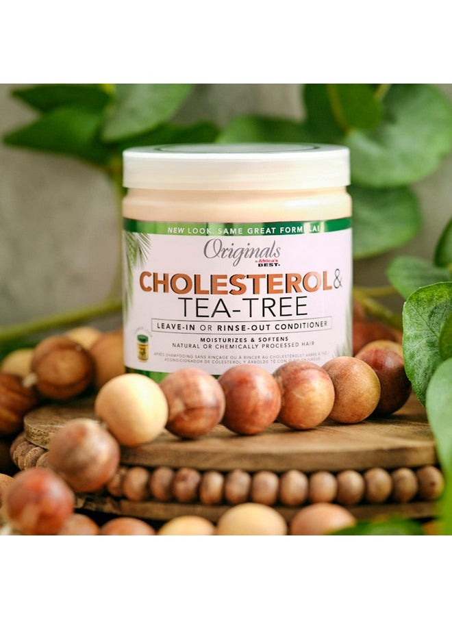 Originals by Africa's Best Cholesterol Tea Tree Oil, Rinse-Out Plus Leave in Conditioner, Repair and Revitalize Damaged, Dry, Overprocessed Hair, 15 oz