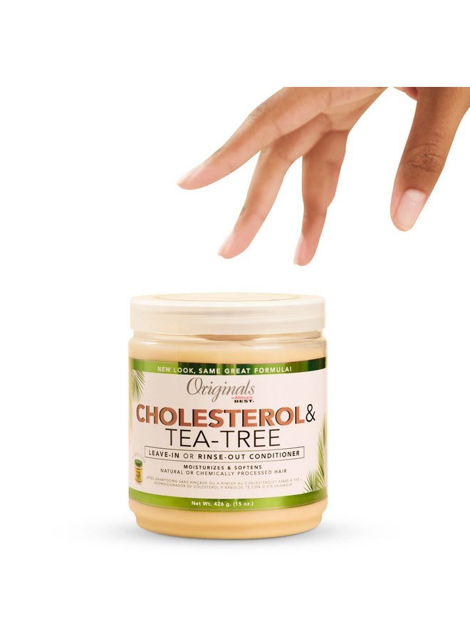 Originals by Africa's Best Cholesterol Tea Tree Oil, Rinse-Out Plus Leave in Conditioner, Repair and Revitalize Damaged, Dry, Overprocessed Hair, 15 oz