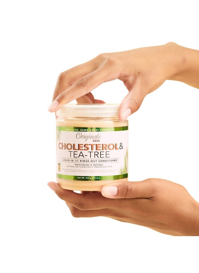 Originals by Africa's Best Cholesterol Tea Tree Oil, Rinse-Out Plus Leave in Conditioner, Repair and Revitalize Damaged, Dry, Overprocessed Hair, 15 oz