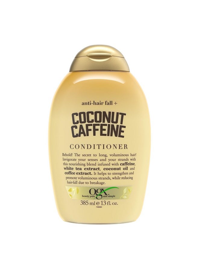 OGX Anti-Hair Fall + Coconut Caffeine Strengthening Conditioner with Caffeine, Coconut Oil & Coffee Extract, 13 Fl Oz