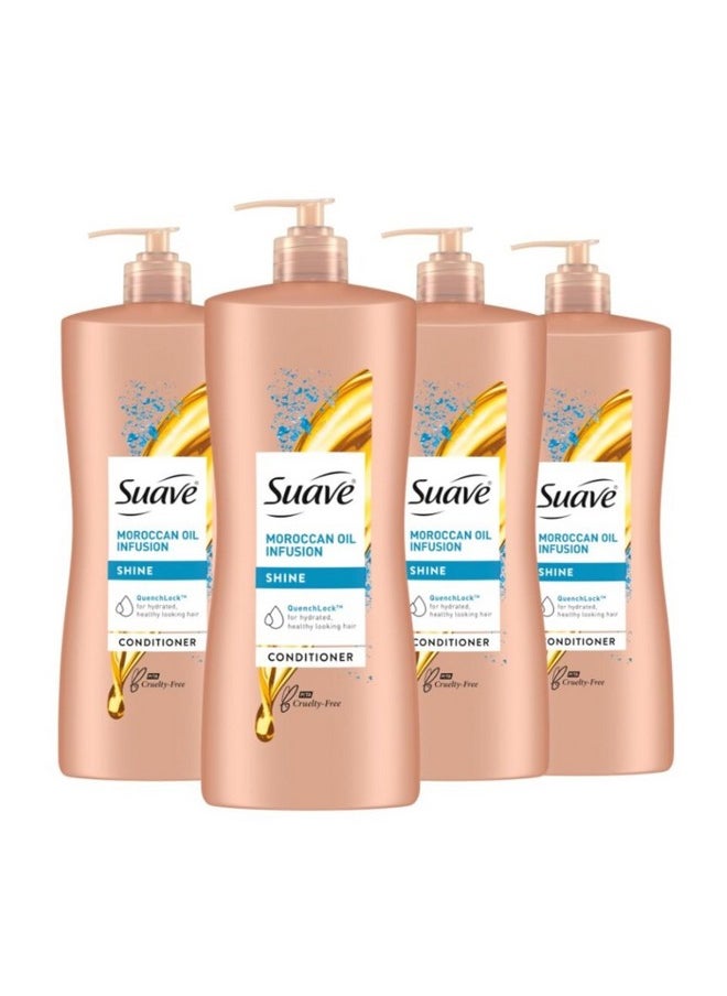Suave Professionals Shine Conditioner, Moroccan Infusion, 28 Fl Oz (Pack of 4)