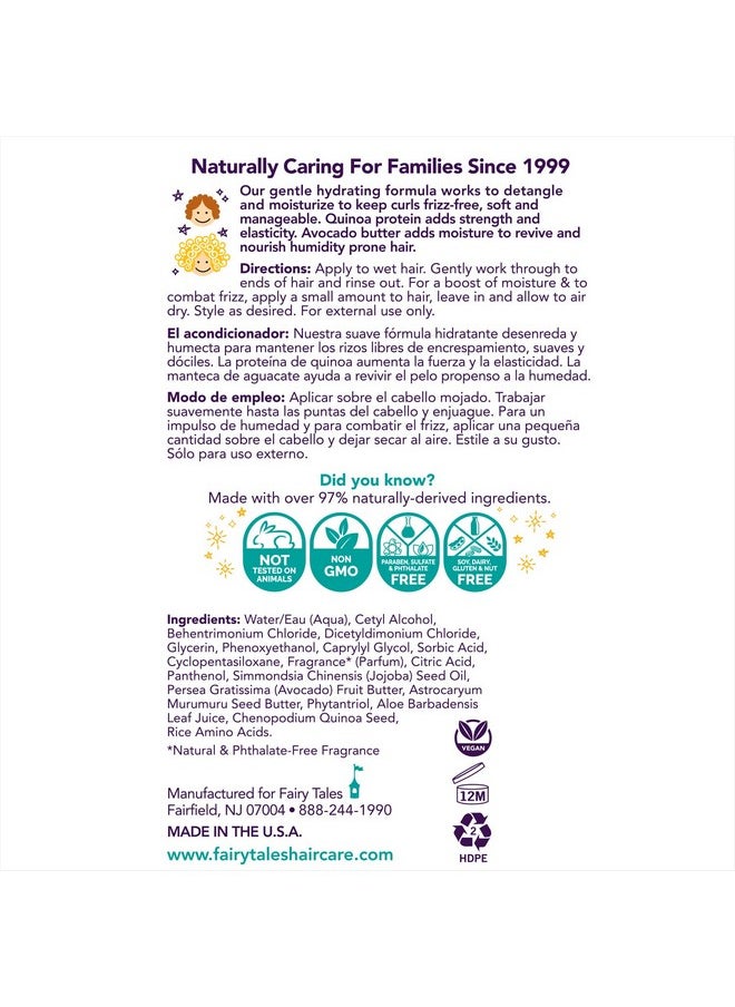 Fairy Tales Curly Q Kids Conditioner - Hydrating for Curly and Multi-Cultural Hair Types, Paraben-Free, Sulfate-Free, Gluten-Free, Nut-Free - 32 oz