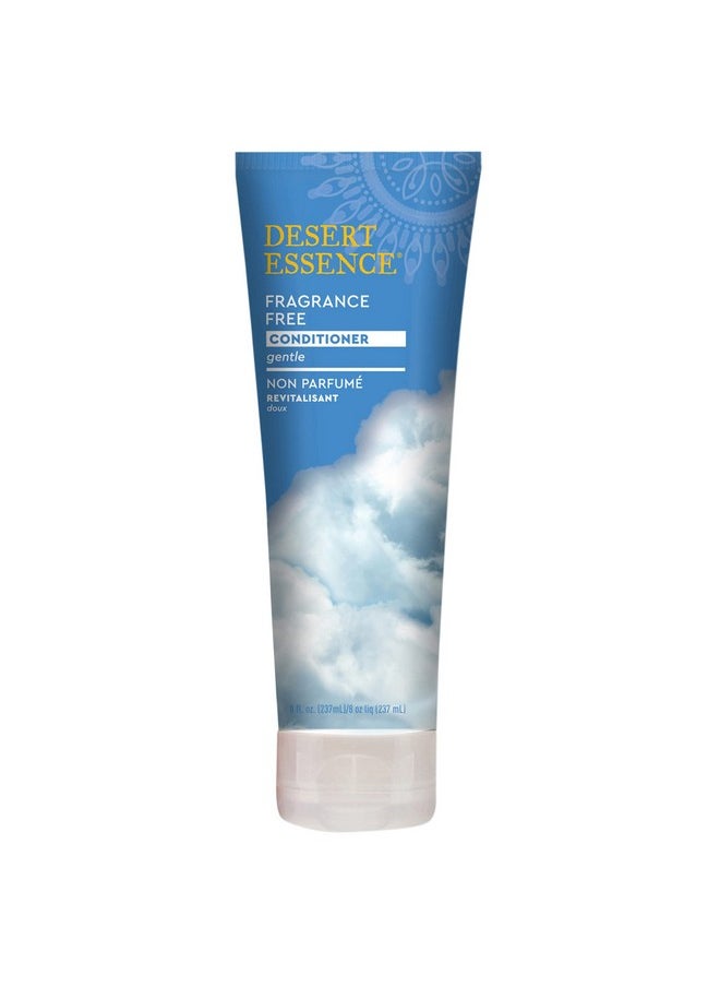 Desert Essence Fragrance Free Conditioner - Gentle, Organic Green Tea, Jojoba & Sunflower Oils - Paraben, Gluten & Cruelty-Free - Smooths & Softens Hair - No Oil Residue - For All Hair Types - 8 fl oz