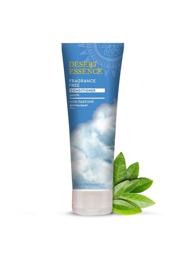 Desert Essence Fragrance Free Conditioner - Gentle, Organic Green Tea, Jojoba & Sunflower Oils - Paraben, Gluten & Cruelty-Free - Smooths & Softens Hair - No Oil Residue - For All Hair Types - 8 fl oz