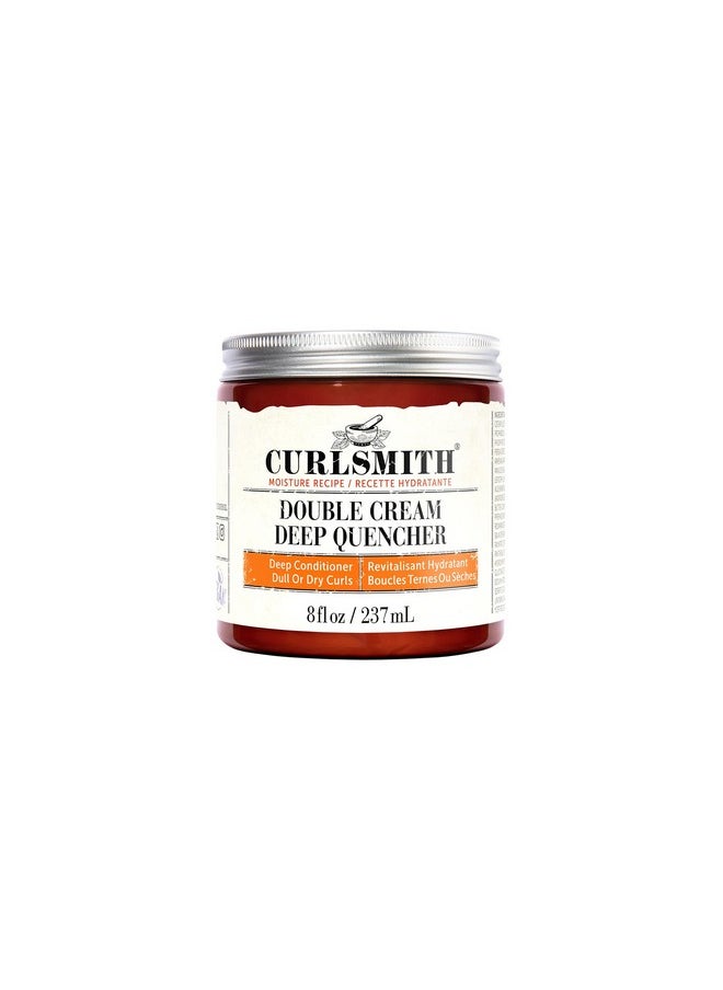 CURLSMITH - Double Cream Deep Quencher - Vegan Moisturising Deep Conditioner for Ultra Dry, Wavy, Curly or Coily Hair (8 oz / 227g)