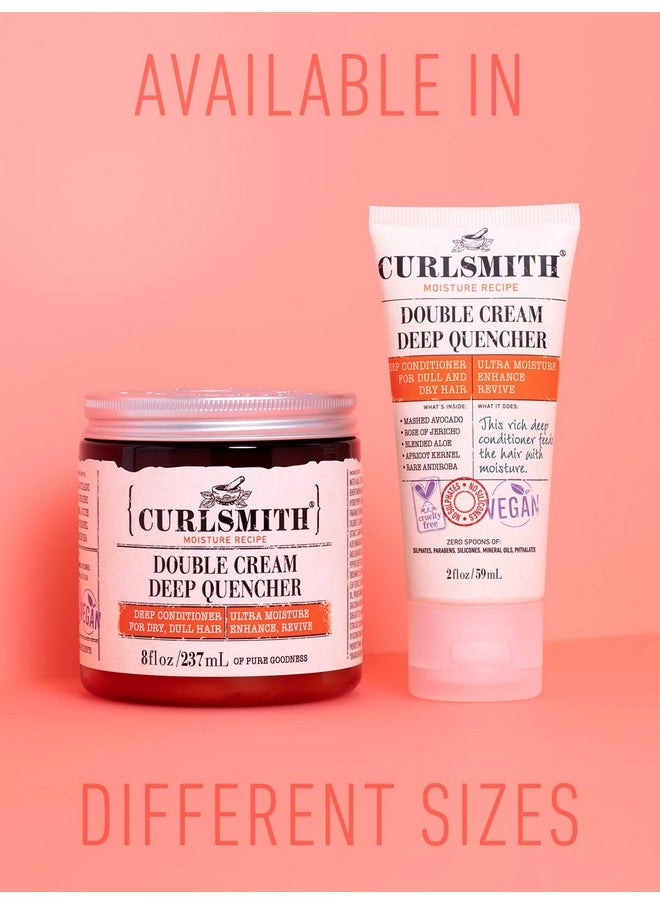 CURLSMITH - Double Cream Deep Quencher - Vegan Moisturising Deep Conditioner for Ultra Dry, Wavy, Curly or Coily Hair (8 oz / 227g)