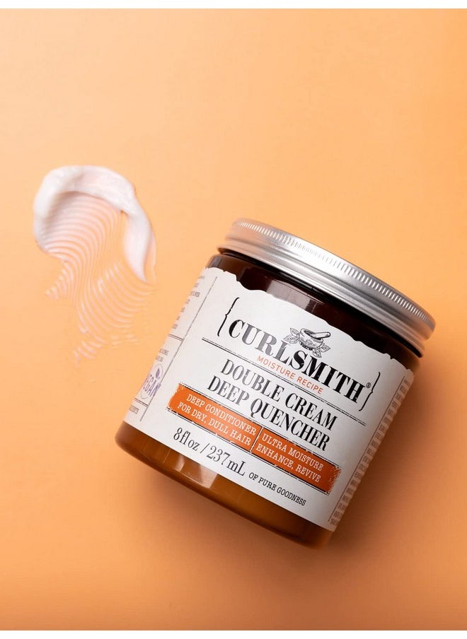 CURLSMITH - Double Cream Deep Quencher - Vegan Moisturising Deep Conditioner for Ultra Dry, Wavy, Curly or Coily Hair (8 oz / 227g)