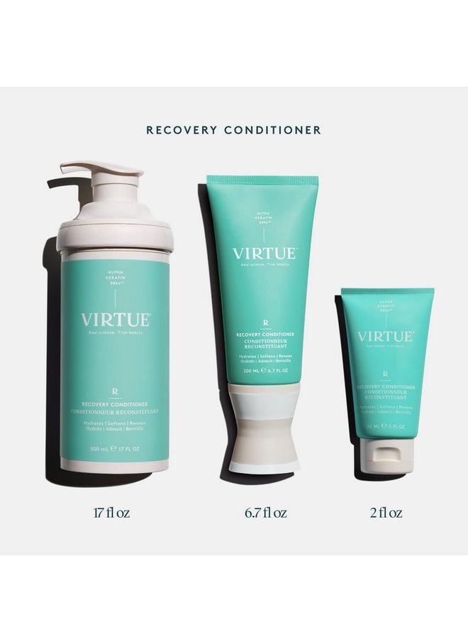 VIRTUE Recovery Conditioner with Keratin Hydrates, Softens, and Renews Damaged Hair, Sulfate Free, Color Safe