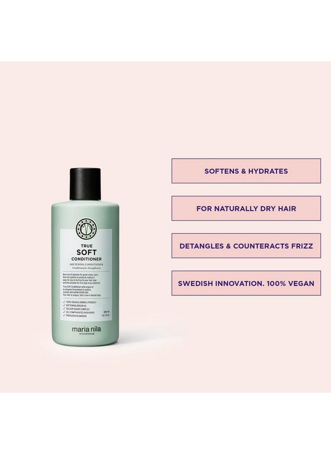Maria Nila True Soft, Conditioner 10.1 Fl Oz, For Dry Hair, Argan Oil Remoisturises & Reduces Frizz, 100% Vegan & Sulfate/Paraben free