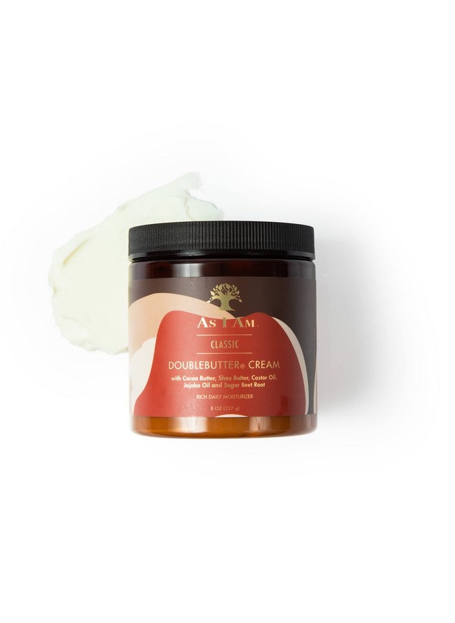 As I Am Double Butter Cream - 8 Ounce - Rich Daily Moisturizer - Soft and Shiny Curls and Coils - Repairs Split Ends - Strengthens Hair - Enriched with Pro-Vitamin B5