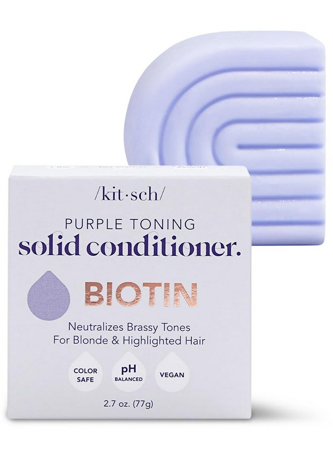 Kitsch Purple Conditioner Bar for Treated & Grey Hair, 2.7oz - Made in US, Toning Purple Bar Conditioner for Blonde, Grey & White Hair, Removes Brass & Yellow Undertones, Paraben Free