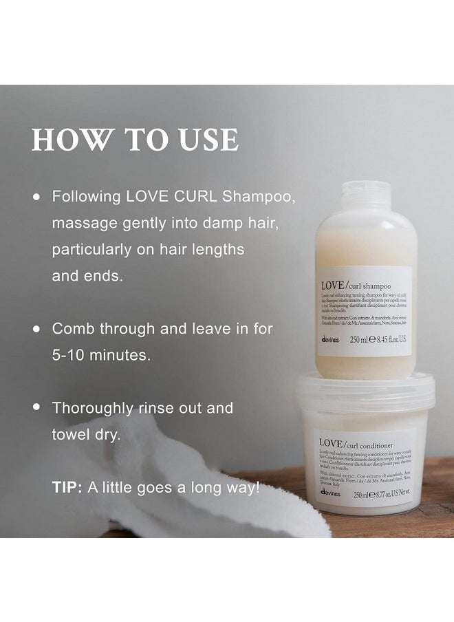 Davines LOVE Curl Conditioner | Curly Hair Conditioner for Hydrating + Elasticizing Curls | Great For Wavy and Curly Hair Types | 8.77 fl oz
