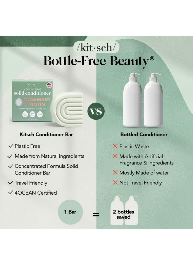 Kitsch Rosemary & Biotin Natural Hair Conditioner Bar, Organic, Vegan, Volumizing, Hydrating & Cleansing Conditioner for Curly or Straight Hair, Plastic, Paraben & Sulfate Free, Eco Friendly, 2.7 oz