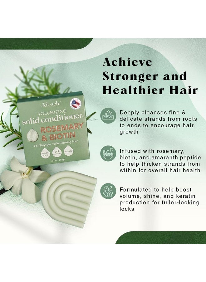 Kitsch Rosemary & Biotin Natural Hair Conditioner Bar, Organic, Vegan, Volumizing, Hydrating & Cleansing Conditioner for Curly or Straight Hair, Plastic, Paraben & Sulfate Free, Eco Friendly, 2.7 oz