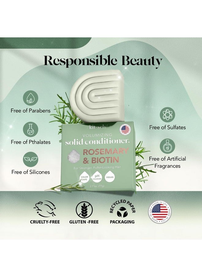 Kitsch Rosemary & Biotin Natural Hair Conditioner Bar, Organic, Vegan, Volumizing, Hydrating & Cleansing Conditioner for Curly or Straight Hair, Plastic, Paraben & Sulfate Free, Eco Friendly, 2.7 oz