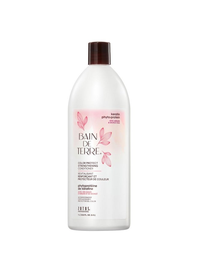Bain de Terre Keratin Phyto-Protein Color Protect Strengthening Conditioner, Color-Safe Strengthening for Weak & Damaged Hair, Sulfate-Free, Paraben-Free 33.8 Fl Oz