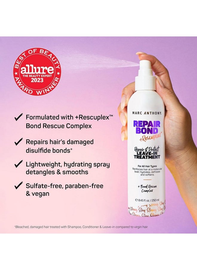 Marc Anthony Repairing Leave-In Conditioner, 8.45 fl oz - Repairs, Strengthens & Maintains Bonds within Hair - Eliminates Frizz, Flyaways & Reduce Breakage - Dry & Damaged Hair