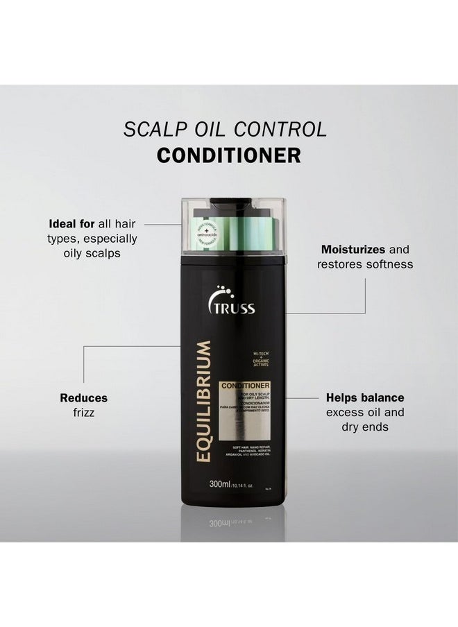 TRUSS Equilibrium Hair Conditioner - Powerful Hair Repair in a Hydrating Conditioner for Damaged Hair - Reduce Excess Oil While Strengthening + Detangling Strands - (300 ml)
