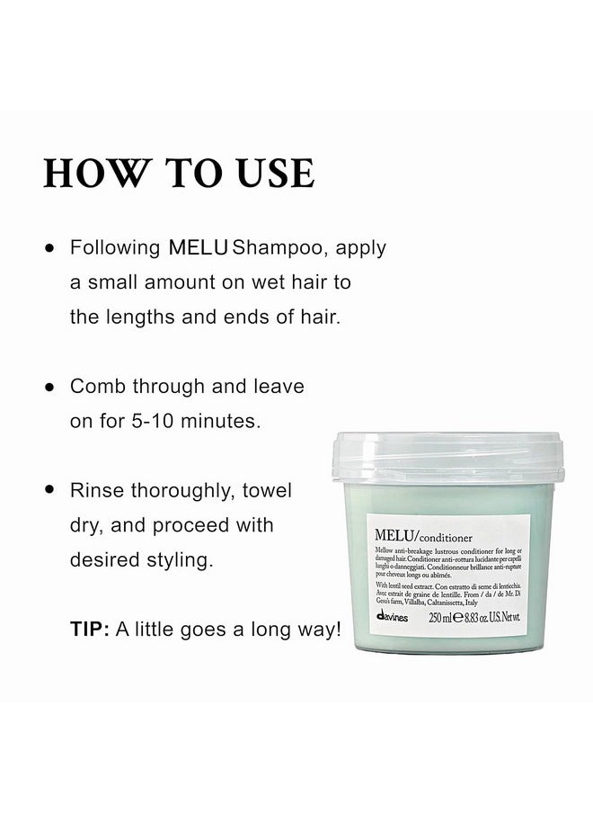 Davines MELU Conditioner | Anti-Breakage Conditioner for Long Hair and Damaged Hair | 8.83 fl oz