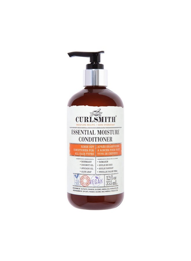 CURLSMITH - Essential Moisture Conditioner, Lightweight Frizz Control for Wavy, Curly and Coily Hair, Vegan (12 fl.oz)