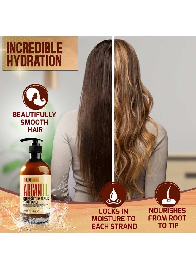 Moroccan Argan Oil Conditioner - Sulfate Free Products for Women and Men - Deep Moisturizing for Dry, Curly, Colored, Damaged Hair - Hydrating Repair, Salon Grade Formula for All Hair Types